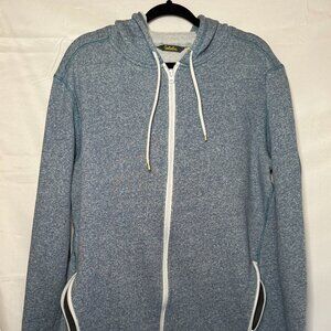 Cabela's Men's Hoodie Large Outdoor Blue Fleece Front-Zip Jacket